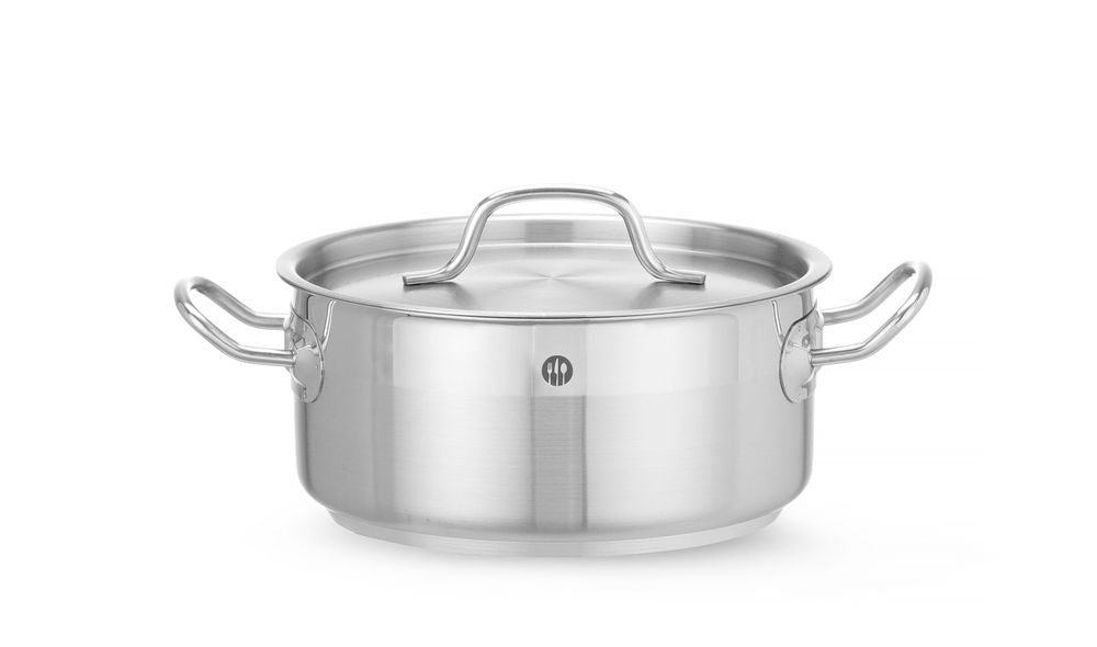 Stew gryta low - med lock, HENDI, Profi Line, 2,8L, ⌀200x(H)90mm