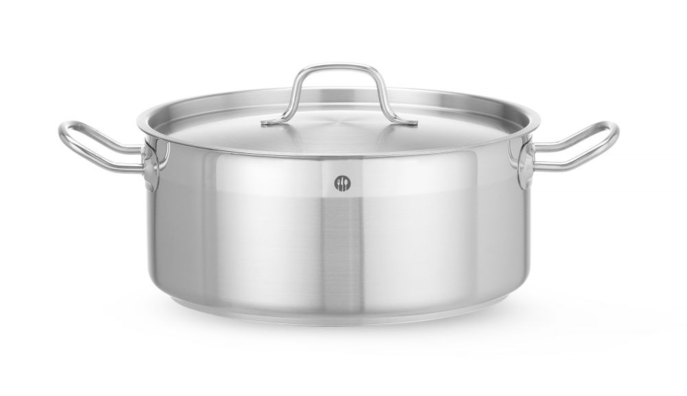 Stew gryta low - med lock, HENDI, Profi Line, 7,5L, ⌀280x(H)120mm