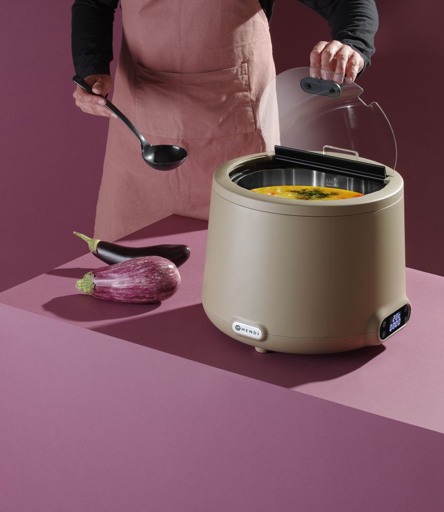 Soup kettle UNIQ, HENDI, desiGNed by Robert Bronwasser, 8L, Beige, 220-240V/500W, ⌀365x(H)325mm