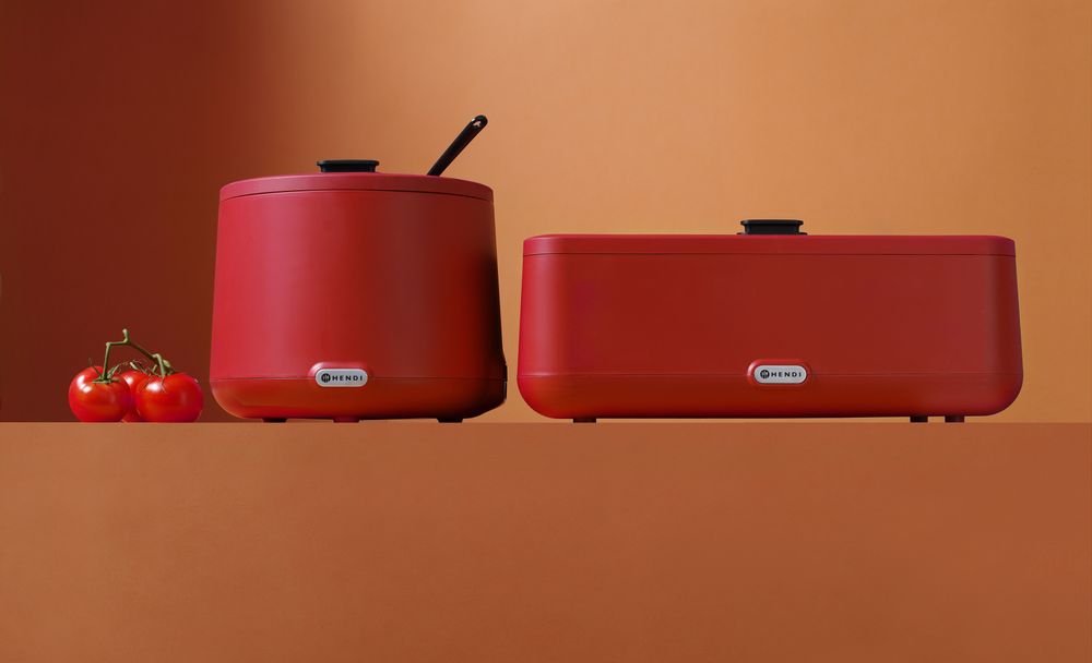 Soup kettle UNIQ, HENDI, desiGNed by Robert Bronwasser, 8L, röd, 220-240V/500W, ⌀365x(H)325mm