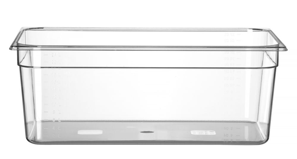 Kantin/behållare GN 1/1 polycarbonate, HENDI, Profi Line, GN 1/1, 14L, Transparent, 530x325x(H)100mm