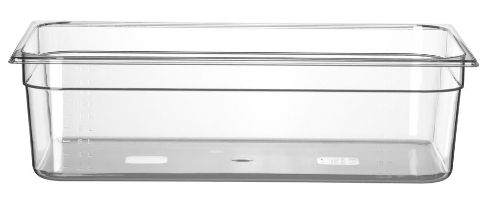 Kantin/behållare GN 1/1 polycarbonate, HENDI, Profi Line, GN 1/1, 21L, Transparent, 530x325x(H)150mm
