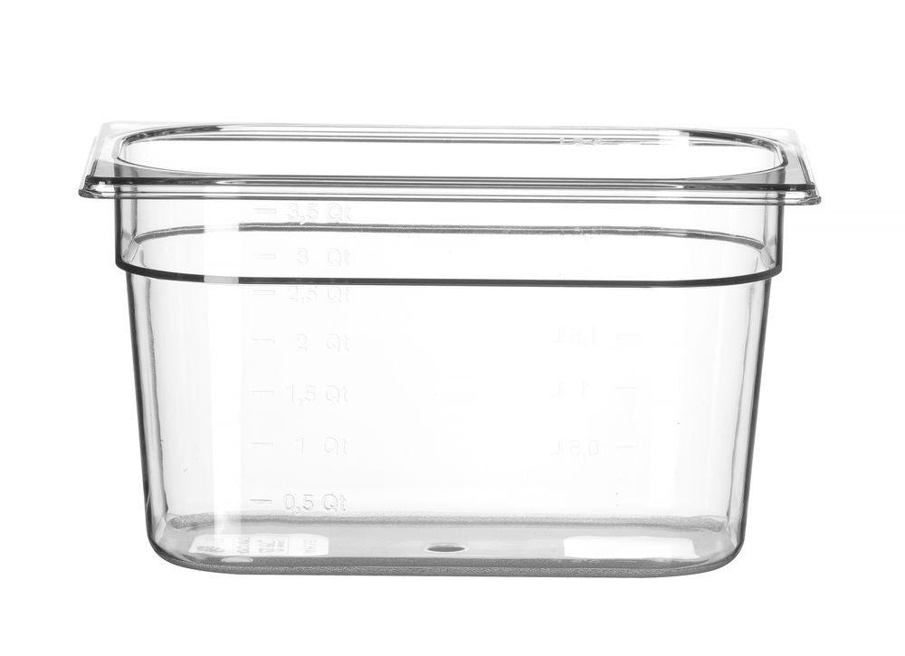 Kantin/behållare GN 1/4 polycarbonate, HENDI, Profi Line, GN 1/4, 1,8L, Transparent, 265x162x(H)65mm