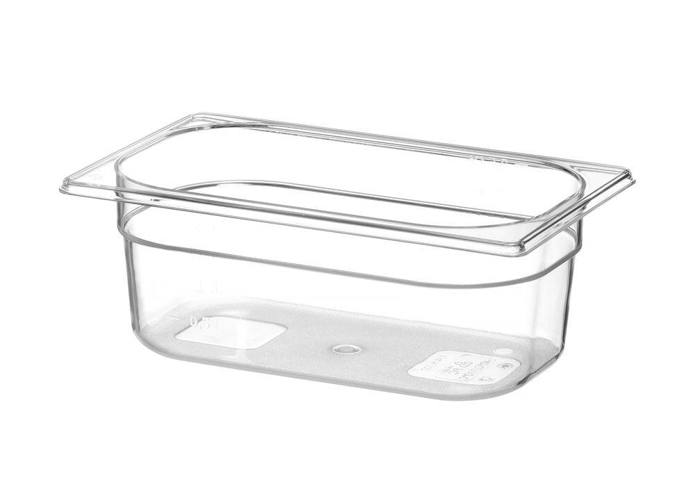 Kantin/behållare GN 1/4 polycarbonate, HENDI, Profi Line, GN 1/4, 2,8L, Transparent, 265x162x(H)100mm