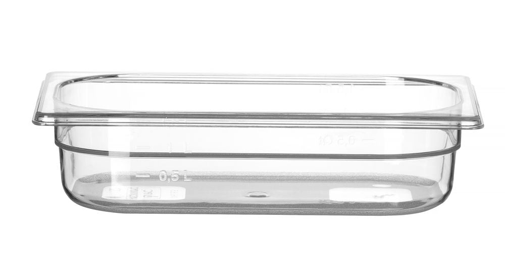 Kantin/behållare GN 1/4 polycarbonate, HENDI, Profi Line, GN 1/4, 1,8L, Transparent, 265x162x(H)65mm