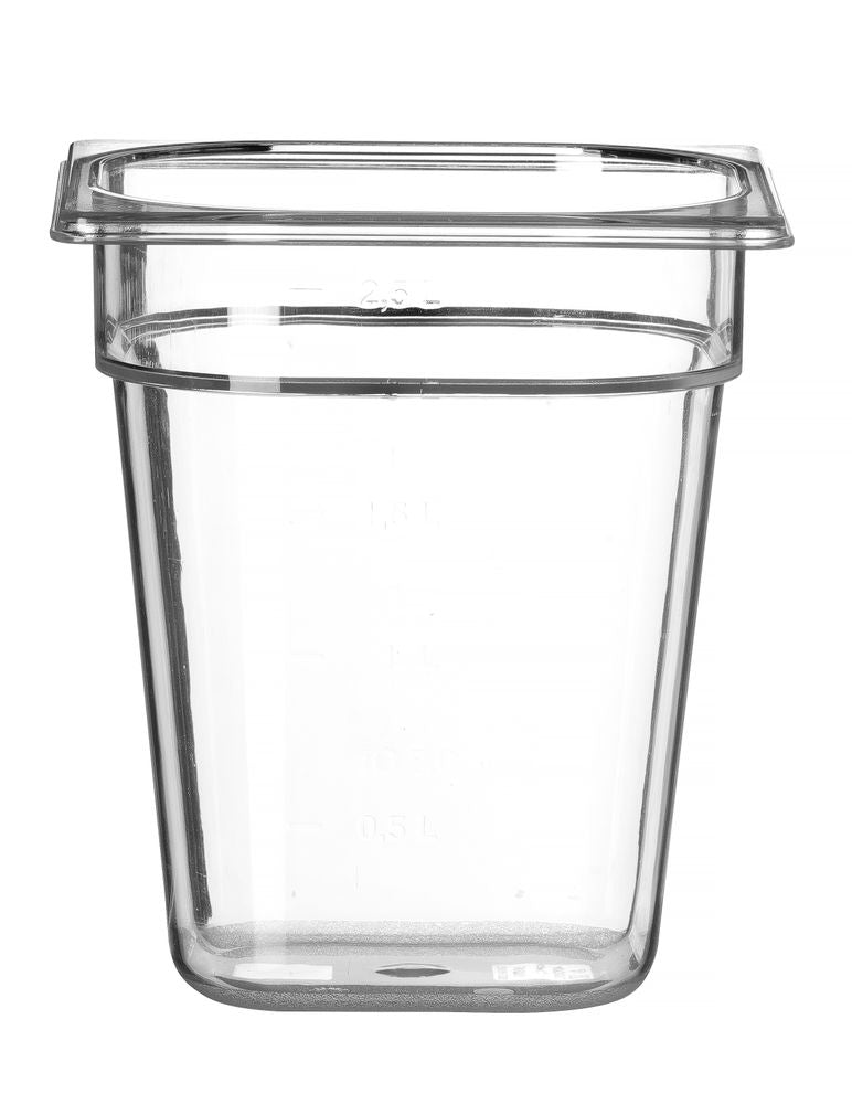 Kantin/behållare GN 1/6 polycarbonate, HENDI, Profi Line, GN 1/6, 3,4L, Transparent, 176x162x(H)200mm