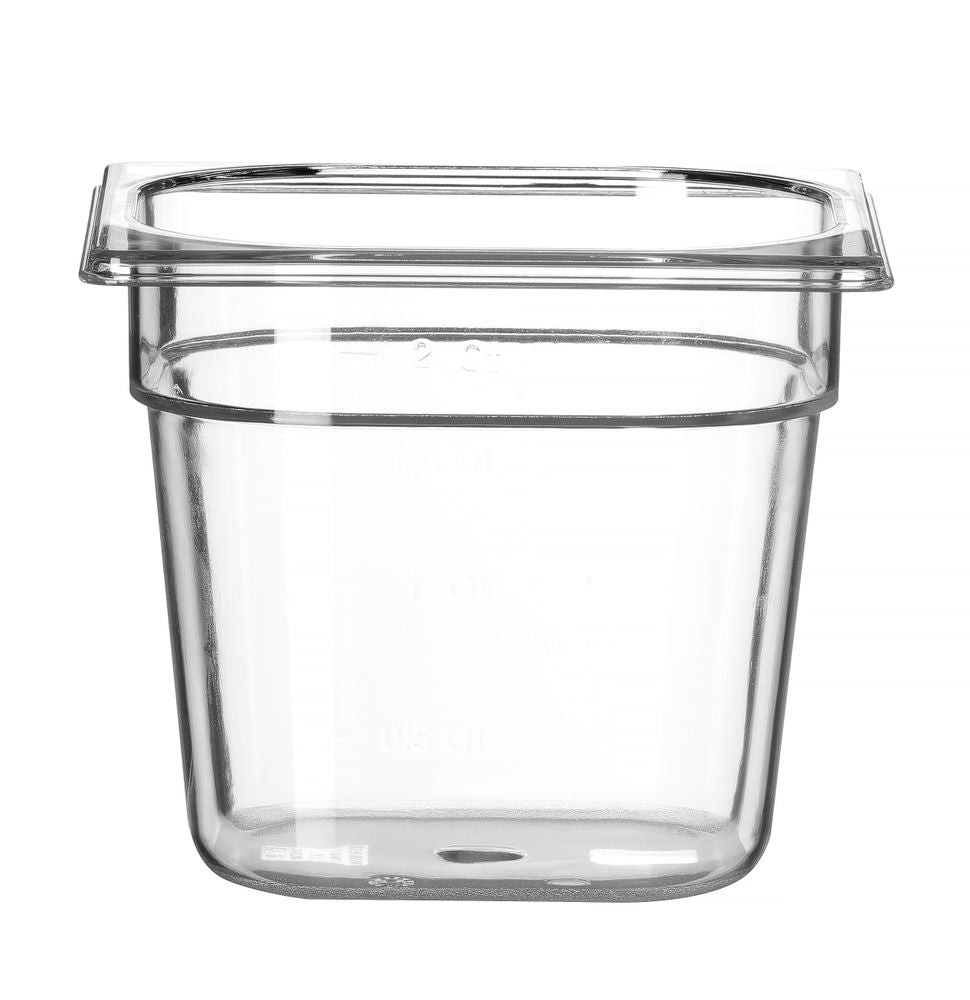 Kantin/behållare GN 1/6 polycarbonate, HENDI, Profi Line, GN 1/6, 2,4L, Transparent, 176x162x(H)150mm