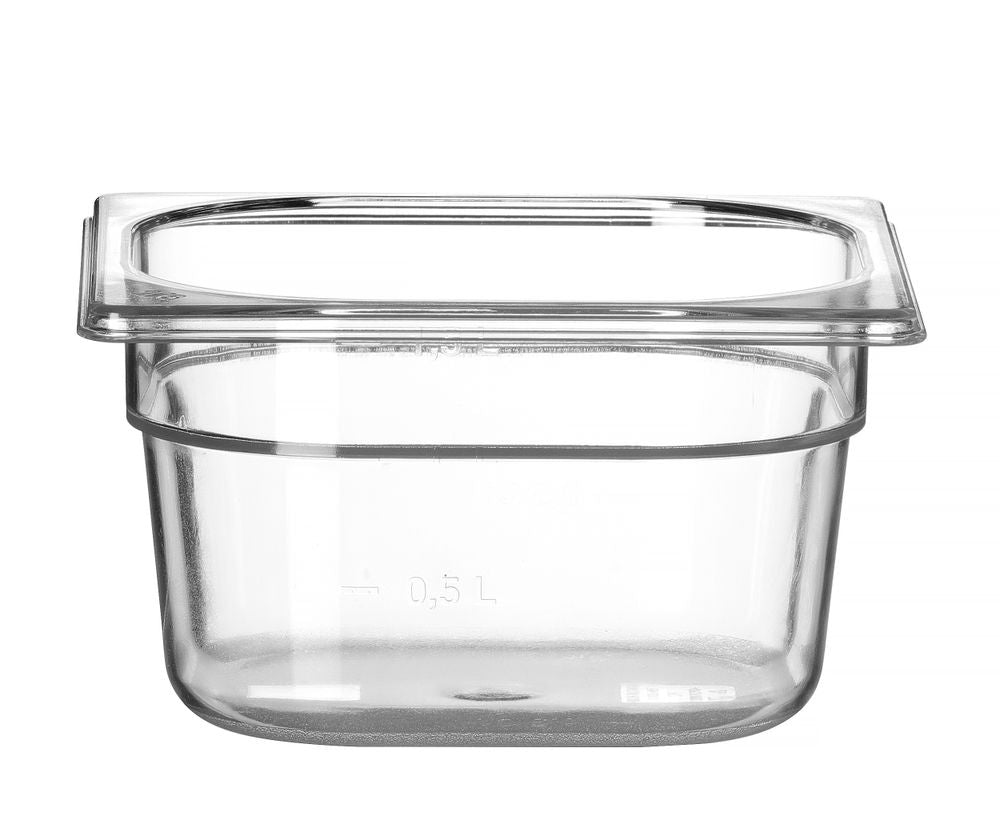 Kantin/behållare GN 1/6 polycarbonate, HENDI, Profi Line, GN 1/6, 1,6L, Transparent, 176x162x(H)100mm