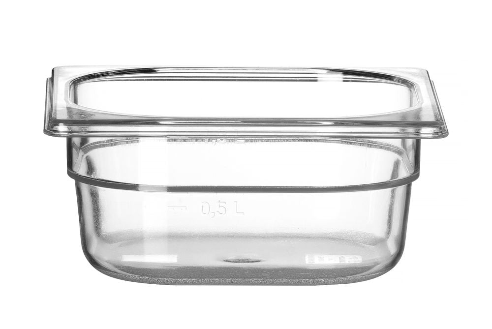 Kantin/behållare GN 1/6 polycarbonate, HENDI, Profi Line, GN 1/6, 1L, Transparent, 176x162x(H)65mm