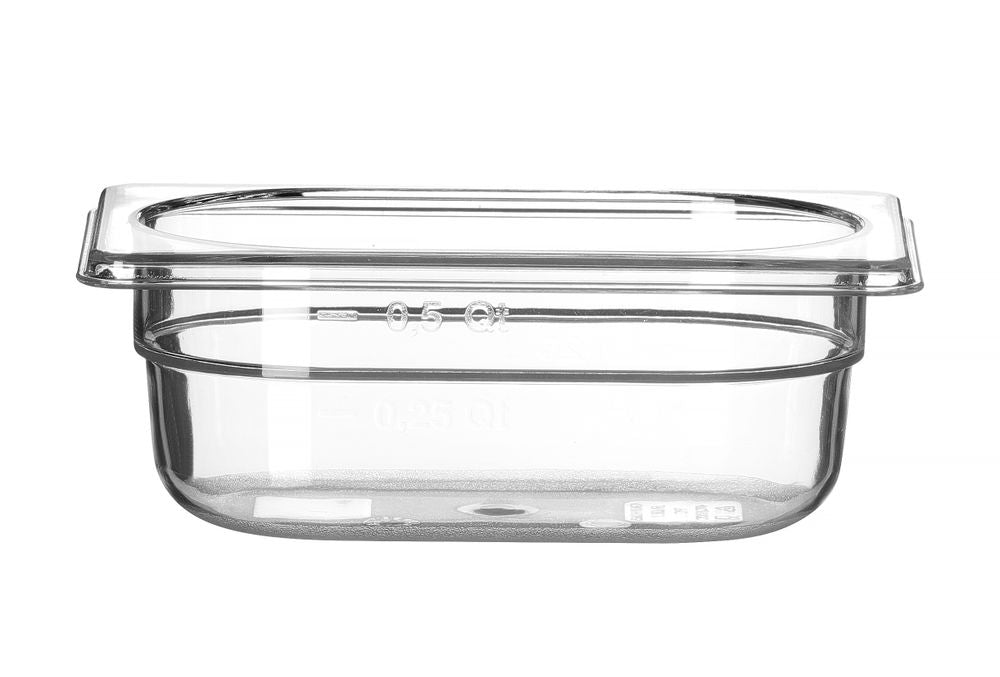 Kantin/behållare GN 1/9 polycarbonate, HENDI, Profi Line, GN 1/9, 0,6L, Transparent, 176x108x(H)65mm