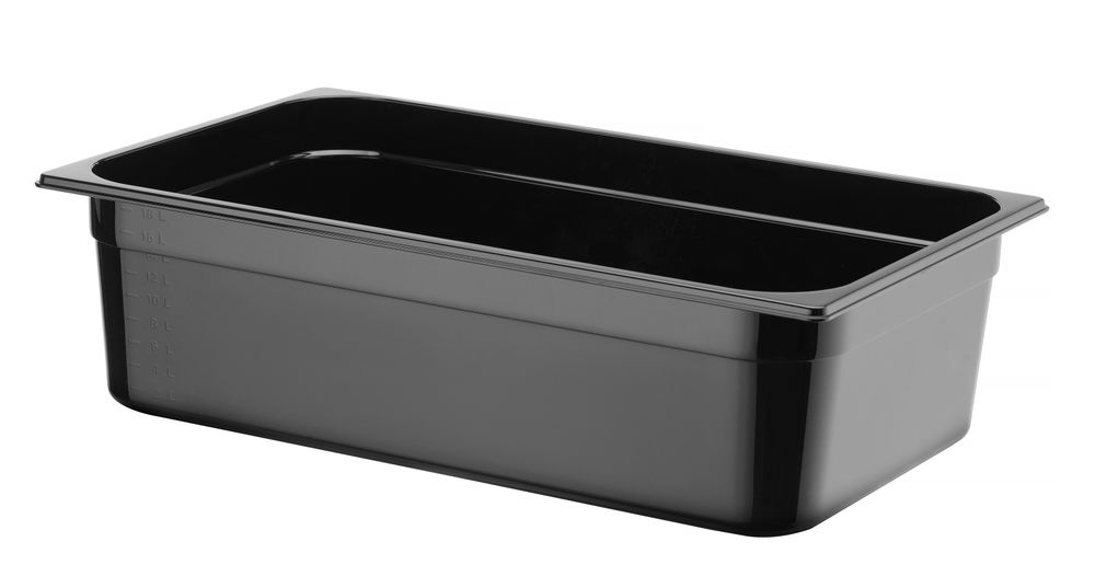 Kantin/behållare GN 1/1 svart polycarbonate, HENDI, Profi Line, GN 1/1, 21L, svart, 530x325x(H)150mm