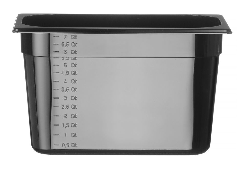 Kantin/behållare GN 1/3 svart polycarbonate, HENDI, Profi Line, GN 1/3, 2,5L, svart, 325x176x(H)65mm