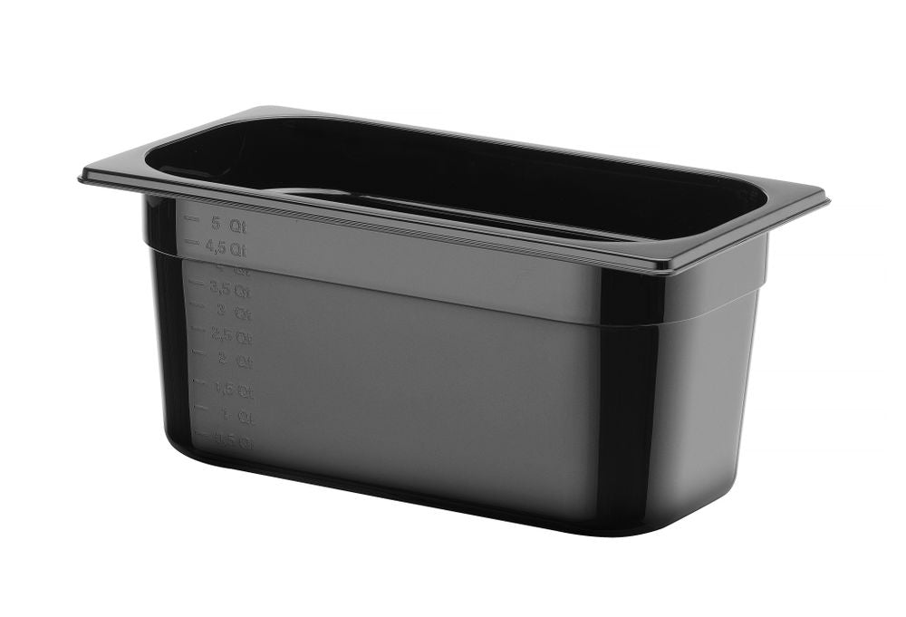Kantin/behållare GN 1/3 svart polycarbonate, HENDI, Profi Line, GN 1/3, 5,7L, svart, 325x176x(H)150mm