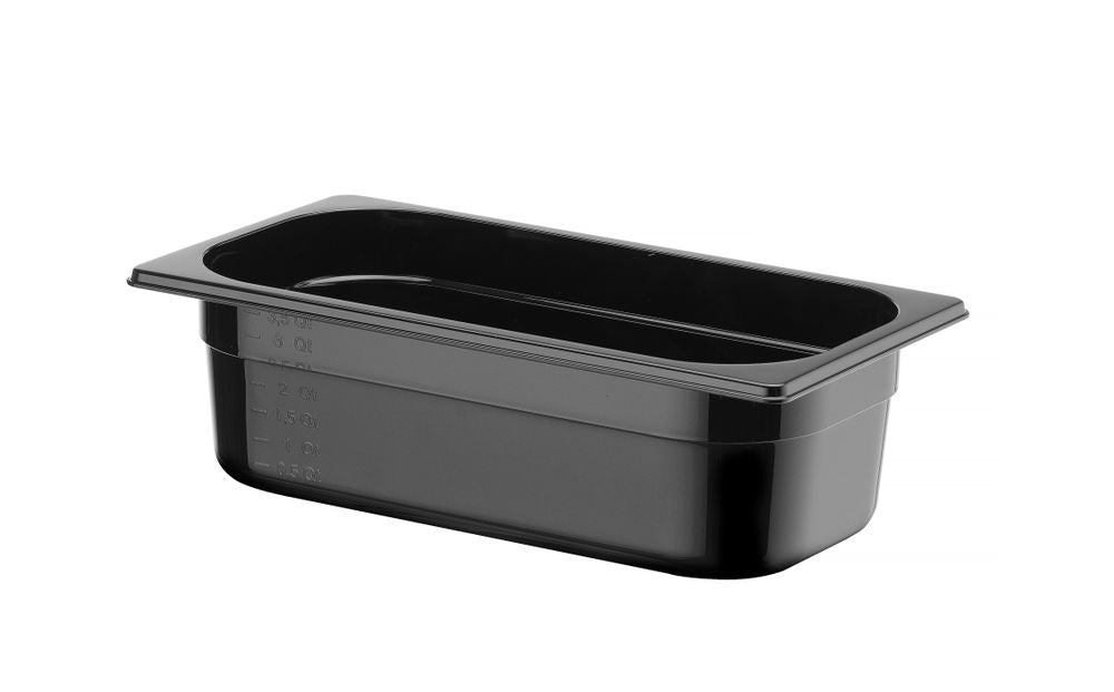 Kantin/behållare GN 1/3 svart polycarbonate, HENDI, Profi Line, GN 1/3, 4L, svart, 325x176x(H)100mm