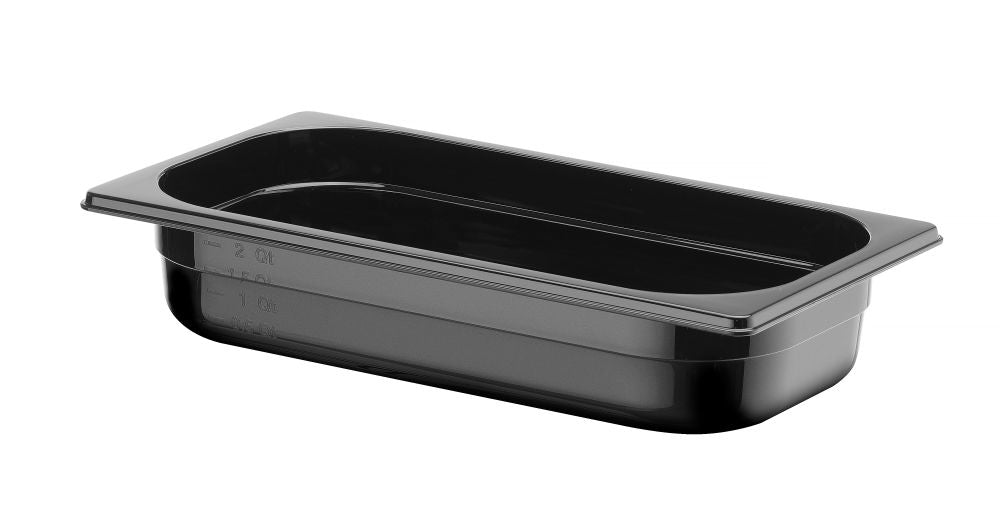 Kantin/behållare GN 1/3 svart polycarbonate, HENDI, Profi Line, GN 1/3, 2,5L, svart, 325x176x(H)65mm