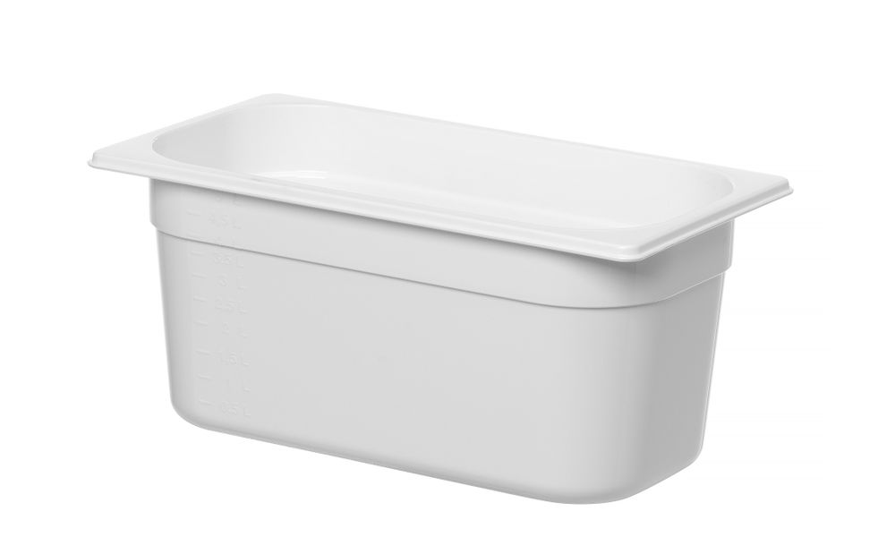 Kantin/behållare GN 1/3 vit polycarbonate, HENDI, GN 1/3, 5,7L, vit, 325x176x(H)150mm