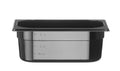 Kantin/behållare GN 1/4 svart polycarbonate, HENDI, Profi Line, GN 1/4, 2,8L, svart, 265x162x(H)100mm