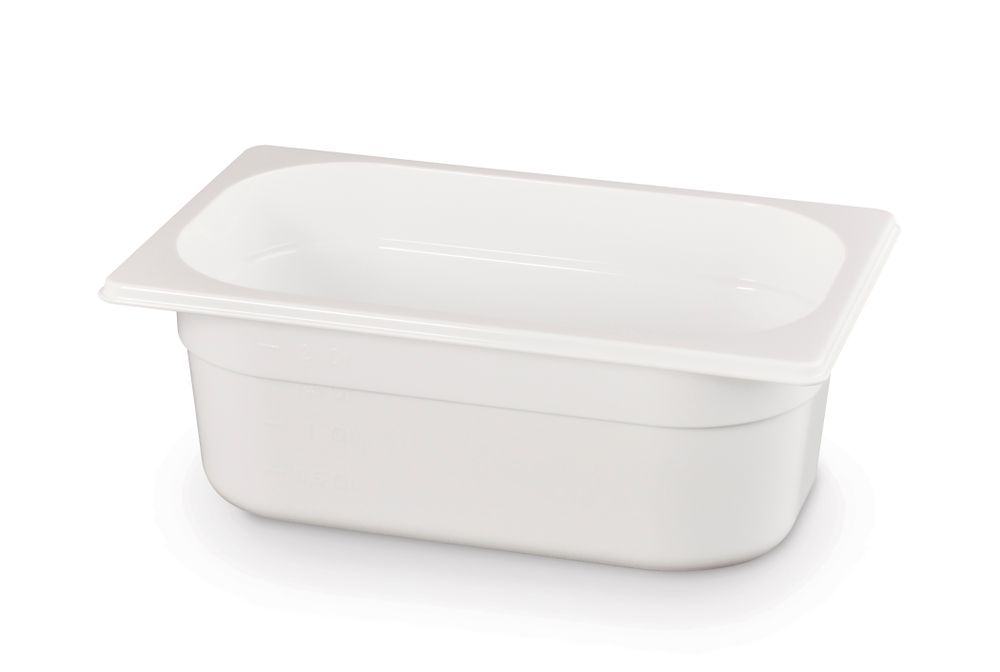 Kantin/behållare GN 1/4 vit polycarbonate, HENDI, GN 1/4, 2,8L, vit, 265x162x(H)100mm