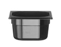 Kantin/behållare GN 1/6 svart polycarbonate, HENDI, Profi Line, GN 1/6, 1,6L, svart, 176x162x(H)100mm