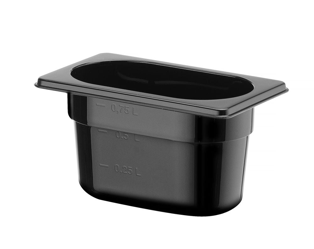 Kantin/behållare GN 1/9, HENDI, GN 1/9, 1L, svart, 176x108x(H)100mm