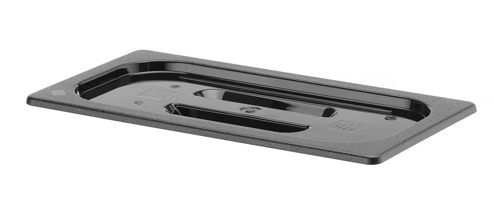 Lid for GN kantin/behållares svart polycarbonate, HENDI, GN 1/3, svart, 325x176mm
