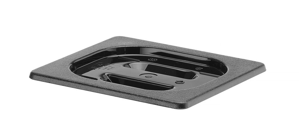 Lid for GN kantin/behållares svart polycarbonate, HENDI, GN 1/6, svart, 176x162mm