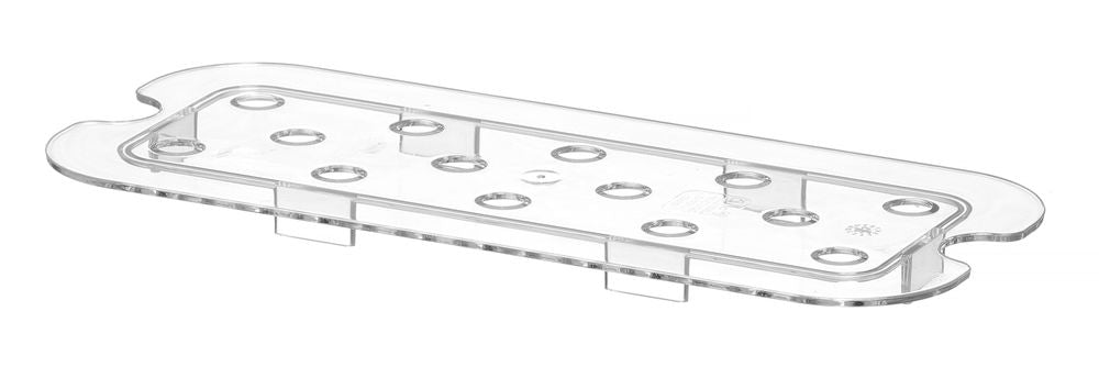 Perforerad drip shelf for GN kantin/behållares polycarbonate, HENDI, Profi Line, GN 1/3, Transparent, 266x116mm