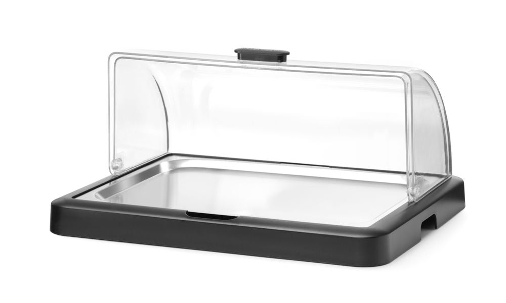 Roll top cooling display Duo UNIQ, HENDI, desiGNed by Robert Bronwasser, Single, svart, 460x355x(H)220mm, Rectangular