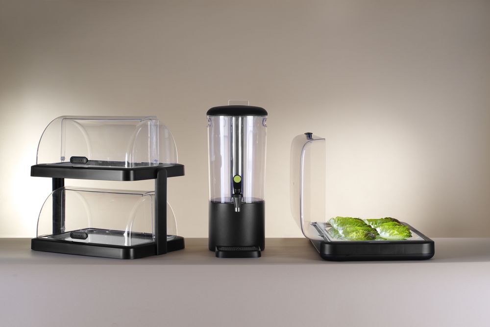 Roll top cooling display Duo UNIQ, HENDI, desiGNed by Robert Bronwasser, Double, svart, 480x355x(H)480mm, Rectangular