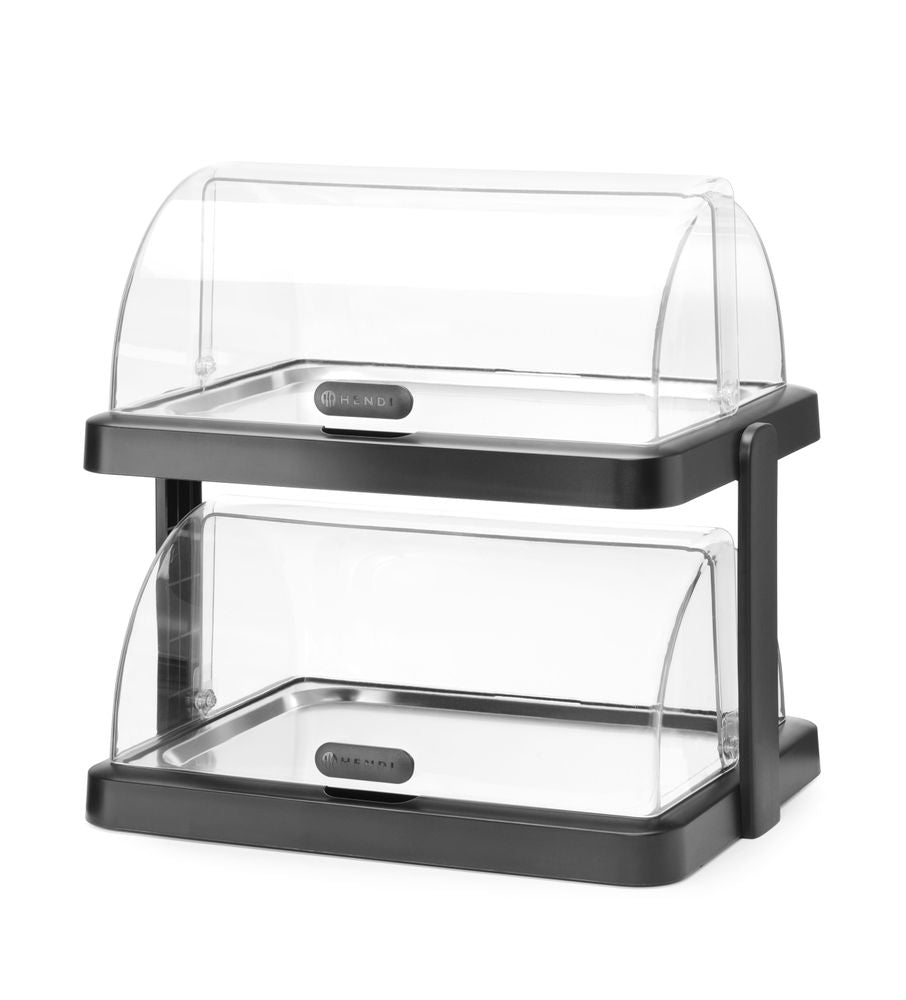 Roll top cooling display Duo UNIQ, HENDI, desiGNed by Robert Bronwasser, Double, svart, 480x355x(H)480mm, Rectangular