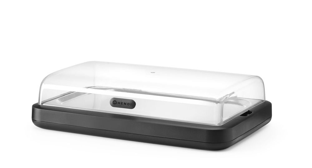 Cooling display UNIQ, HENDI, desiGNed by Robert Bronwasser, GN 1/1, svart, 593x389x(H)147mm, Rectangular