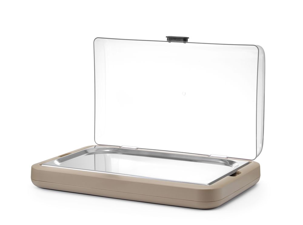 Cooling display UNIQ, HENDI, desiGNed by Robert Bronwasser, GN 1/1, Beige, 593x389x(H)147mm, Rectangular