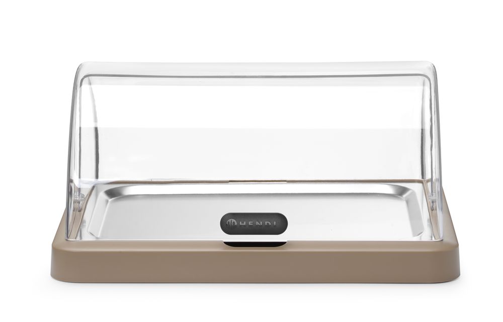 Roll top cooling display Duo UNIQ, HENDI, desiGNed by Robert Bronwasser, Single, Beige, 460x355x(H)220mm, Rectangular