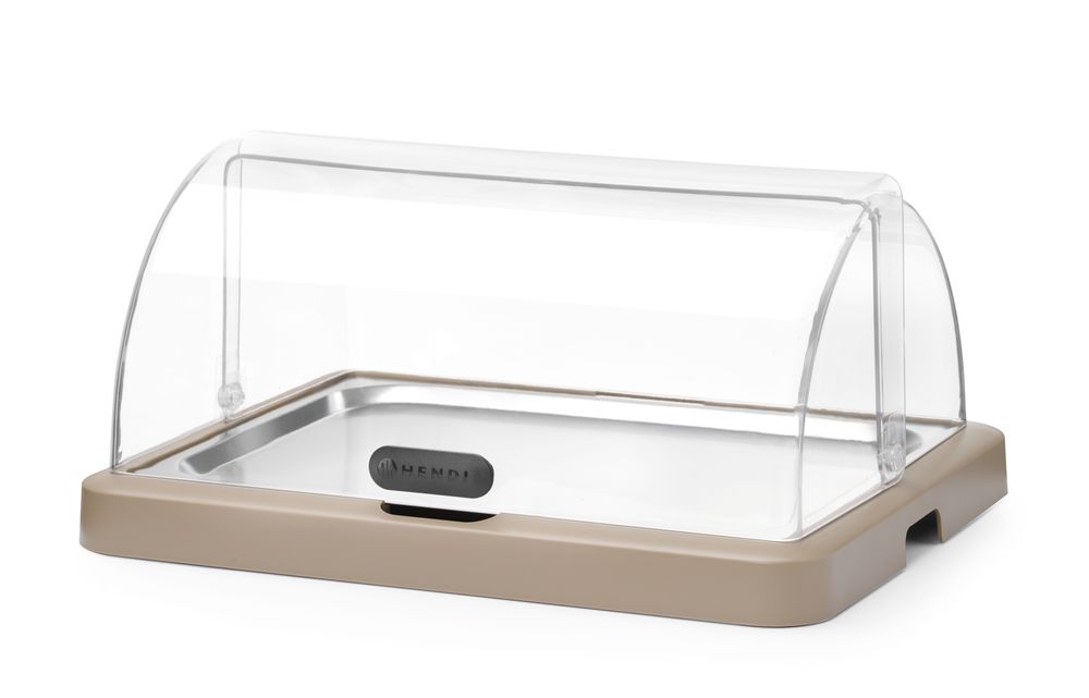 Roll top cooling display Duo UNIQ, HENDI, desiGNed by Robert Bronwasser, Single, Beige, 460x355x(H)220mm, Rectangular