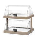 Roll top cooling display Duo UNIQ, HENDI, desiGNed by Robert Bronwasser, Double, Beige, 480x355x(H)480mm, Rectangular