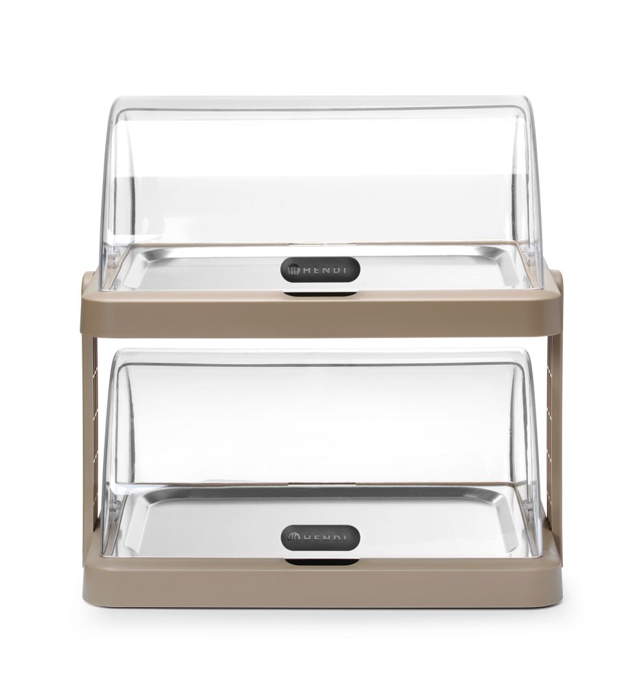 Roll top cooling display Duo UNIQ, HENDI, desiGNed by Robert Bronwasser, Double, grön, 480x355x(H)480mm, Rectangular