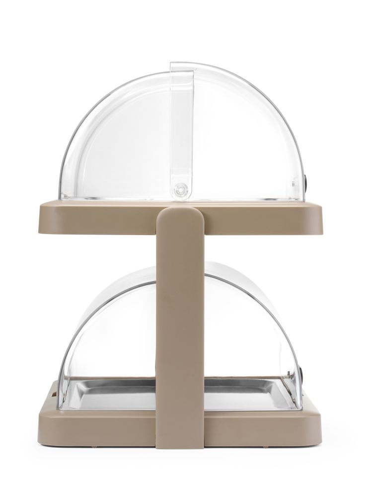 Roll top cooling display Duo UNIQ, HENDI, desiGNed by Robert Bronwasser, Double, Beige, 480x355x(H)480mm, Rectangular