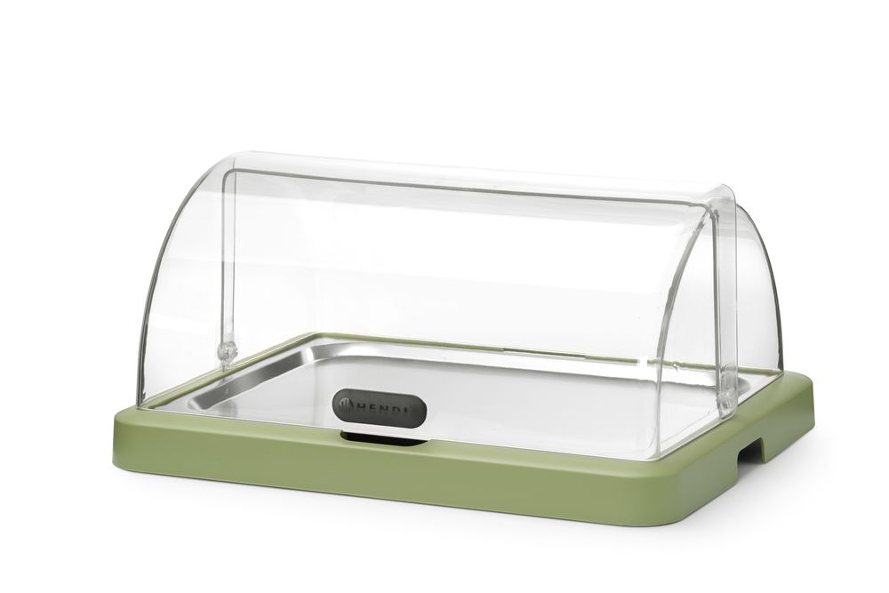 Roll top cooling display Duo UNIQ, HENDI, desiGNed by Robert Bronwasser, Single, grön, 460x355x(H)220mm, Rectangular