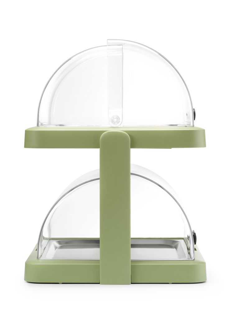 Roll top cooling display Duo UNIQ, HENDI, desiGNed by Robert Bronwasser, Double, grön, 480x355x(H)480mm, Rectangular