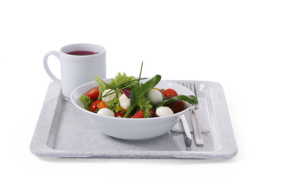 Polyester tray for self-service restaurants, AmerBox, GN 1/2, Granite, 325x265mm, Rectangular