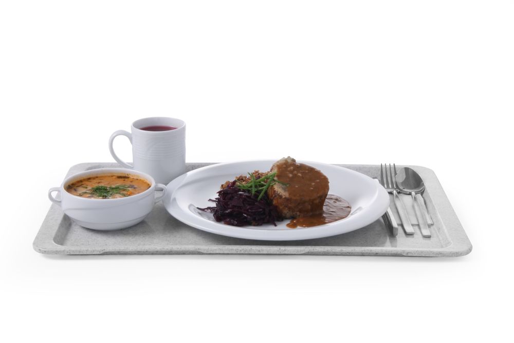 Polyester tray for self-service restaurants, AmerBox, GN 1/1, Granite, 530x325mm, Rectangular