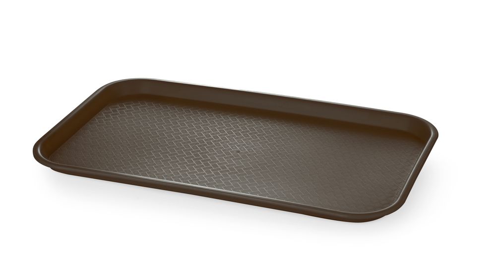 Polypropylene fast food tray GN 1/1, AmerBox, GN 1/1, Brown, 530x325x(H)20mm, Rectangular