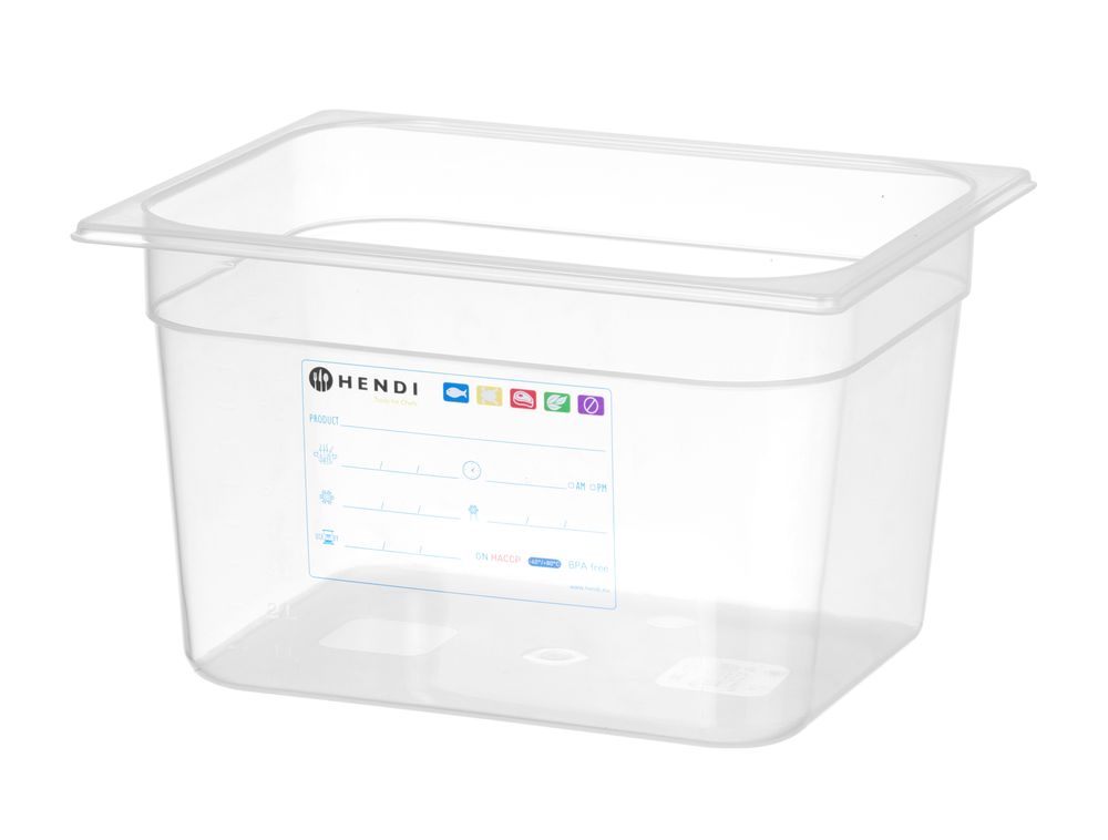 Kantin/behållare GN 1/2 HACCP, HENDI, GN 1/2, 9,5L, Transparent, 325x265x(H)150mm
