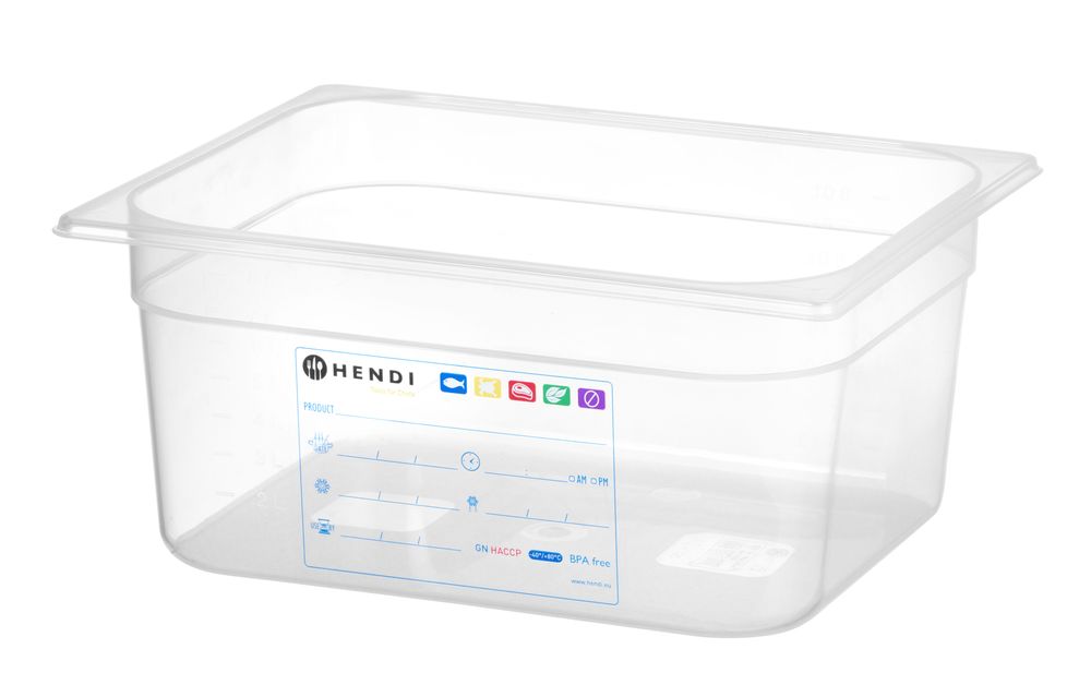 Kantin/behållare GN 1/2 HACCP, HENDI, GN 1/2, 9,5L, Transparent, 325x265x(H)150mm