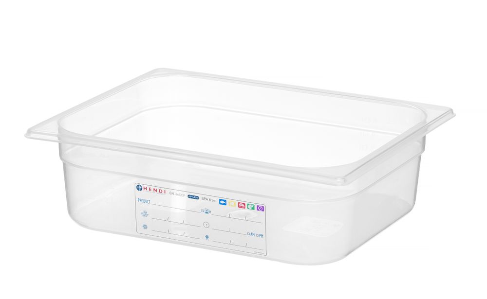 Kantin/behållare GN 1/2 HACCP, HENDI, GN 1/2, 6,5L, Transparent, 325x265x(H)100mm