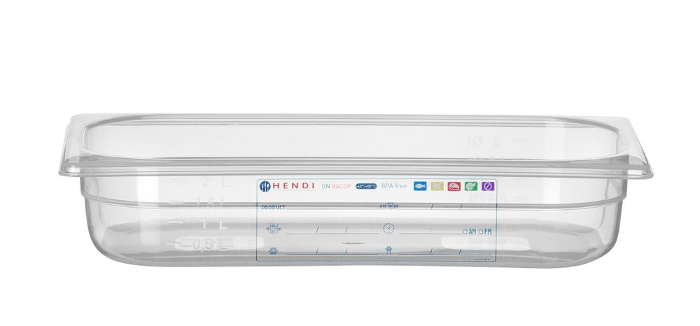 Kantin/behållare GN 1/3 HACCP, HENDI, GN 1/3, 2,5L, Transparent, 325x176x(H)65mm
