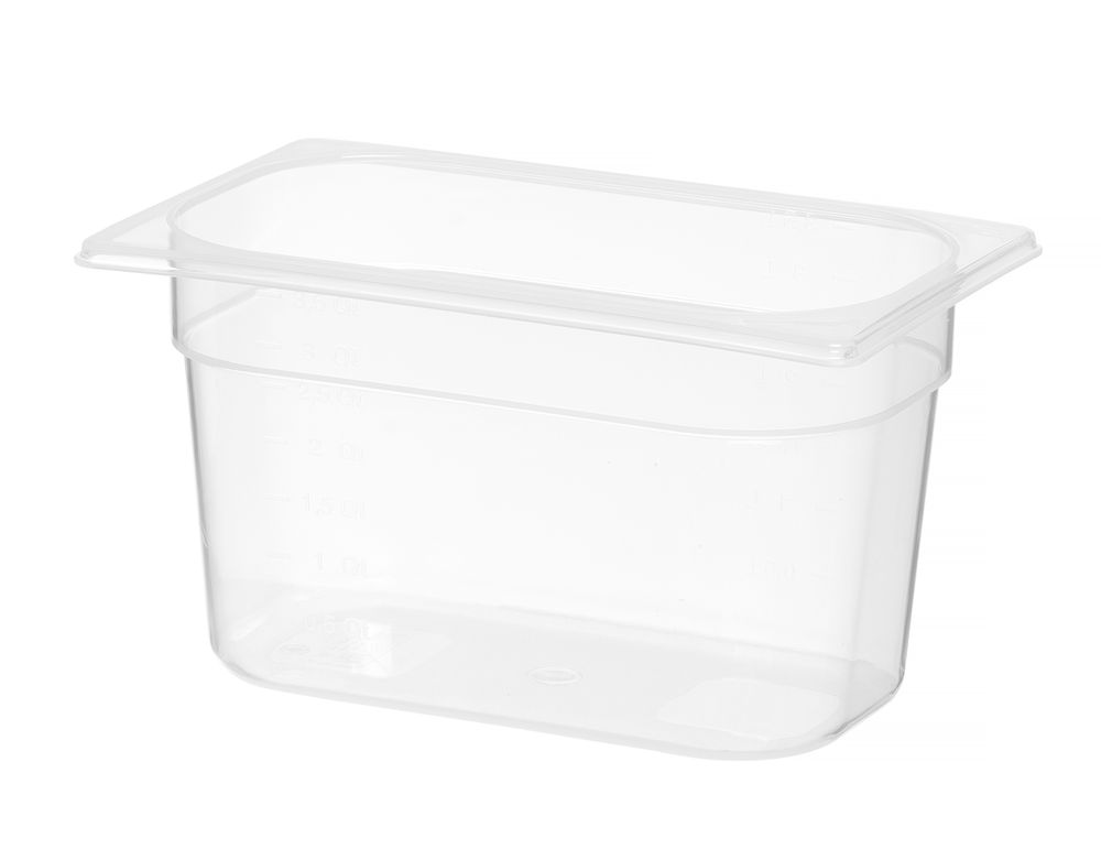 Kantin/behållare GN 1/4 polypropylene, HENDI, Profi Line, GN 1/4, 3,5L, Transparent, 265x162x(H)150mm