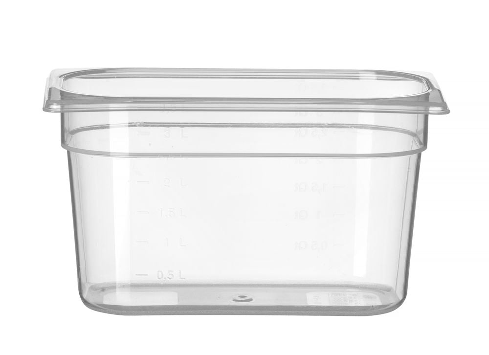 Kantin/behållare GN 1/4 polypropylene, HENDI, Profi Line, GN 1/4, 3,5L, Transparent, 265x162x(H)150mm