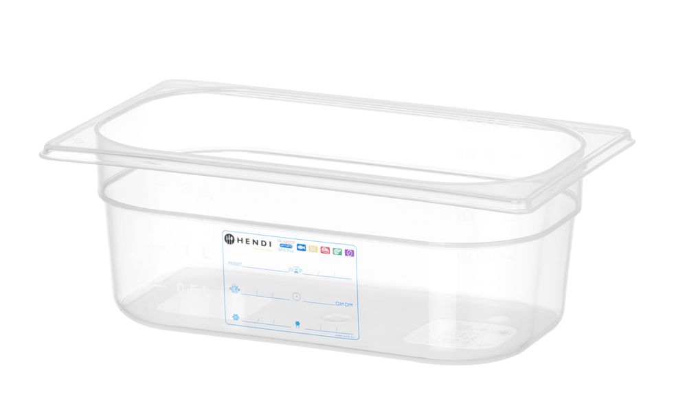 Kantin/behållare GN 1/4 HACCP, HENDI, GN 1/4, 2,8L, Transparent, 265x162x(H)100mm
