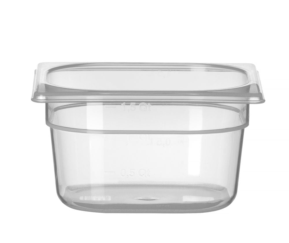 Kantin/behållare GN 1/6 polypropylene, HENDI, Profi Line, GN 1/6, 1,5L, Transparent, 176x162x(H)100mm